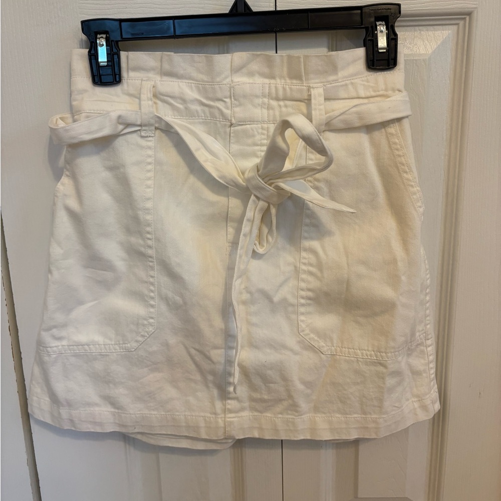 American Eagle Mini Paper Bag Skirt White